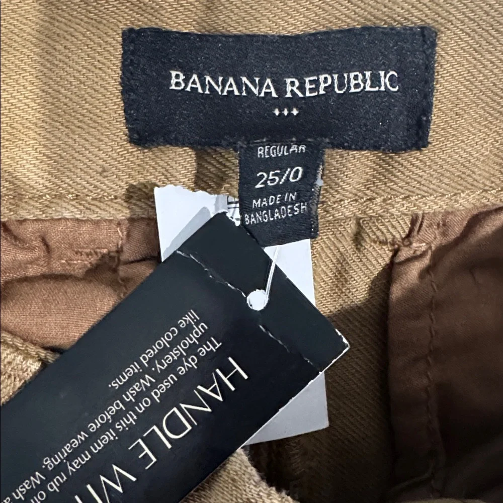 Banana Republic Tan Cargo Utility Pants Size 25 High Rise Straight Leg NWT - Picture 3 of 6
